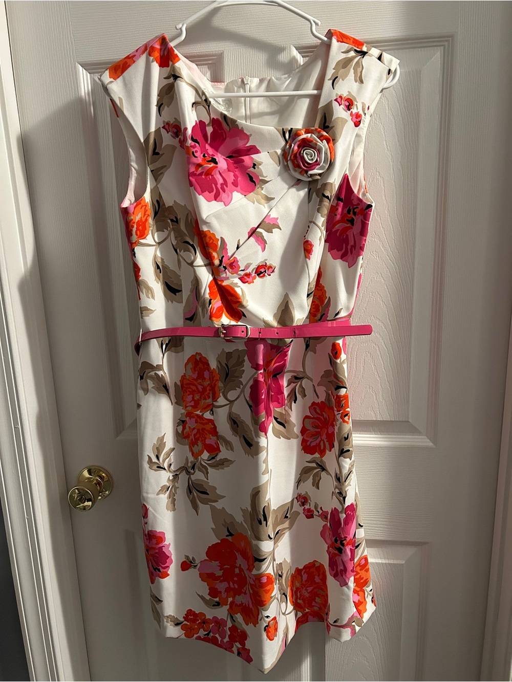 Dressbarn White Floral Dress 12 Petite